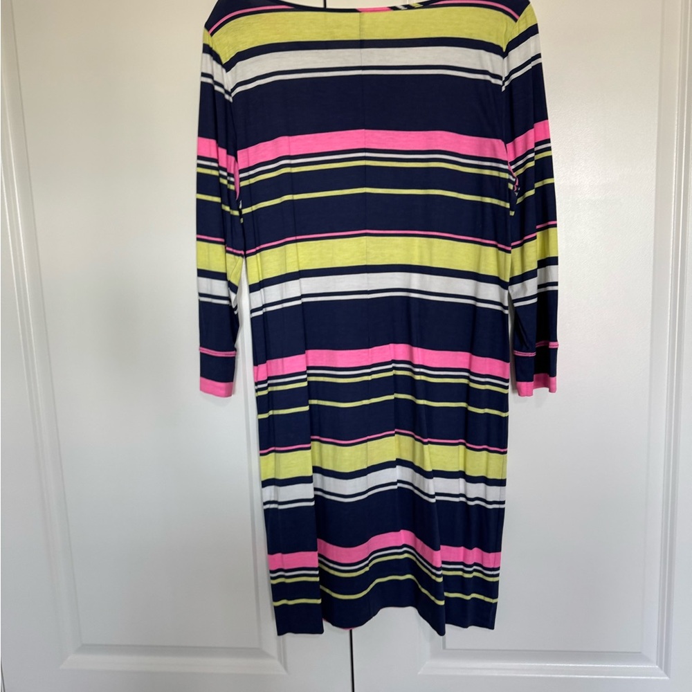 Lilly Pulitzer Blue and Yellow Long Sleeve Sheath Dress